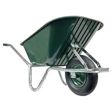 Matrix Schubkarre 100l 250kg Luftrad Kunststoffwanne grün verzinkt ***2.WAHL***