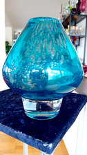 Große schwere Glas Vase -