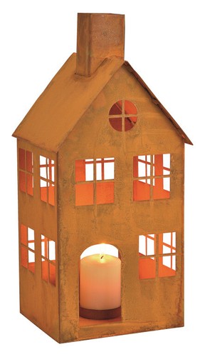 Windlicht laterne haus rost - laterne,