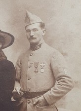 (2737)  Photo-PK Frankreich ca. 1.WK Kolonialsoldat / Orden u. Ärmelabzeichen