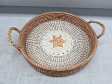 Sehr schöne hochwertige runde Weihnachtsschale - Korb - Rattan Bamboo - NEU !