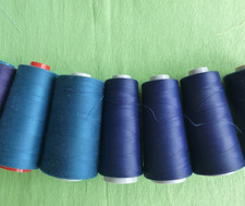 5 x Spulen Overlock Coverlook Garn Faden Nähmaschine Nähgarn blau jeansblau