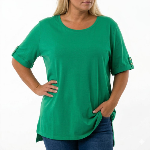 Sheego shirt kurzarm grün - sheego,
