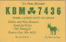 radio QSL postcard Dallas Nora