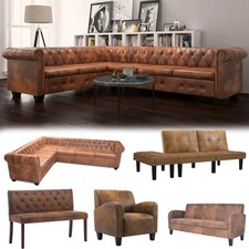 2/3/6-Sitzer Sofa Künstliches Veloursleder Polstersofa Loungesofa Sessel