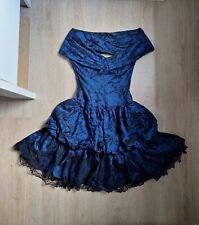 Gothic Streampunk Lolita Brautkleid Hochzeitskleid Gr.M Blau Dunkelblau schwarz