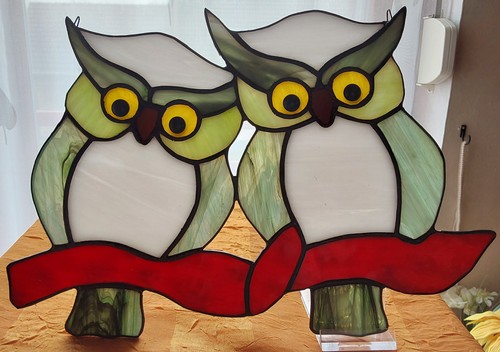 Tiffany fensterbild eulenpaar - tiffany,