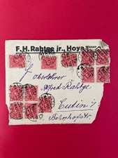 Deutsches Reich 1922 Briefstück mit 4x206+2x 4er Block 206, gestempelt 19.6.23