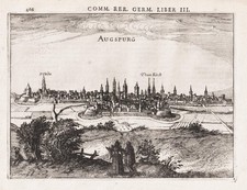Augsburg Bayern Gesamtansicht Kupferstich Bertius 1616