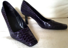 Caspare moderne Pumps, echt Leder, 38, lila dunkel Absatz Metall