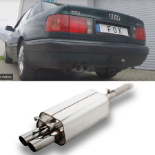 FOX Edelstahl Sportauspuff ESD 2x70mm scharf schräg für Audi 100 A6 Typ C3 C4