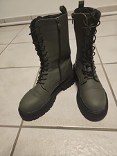 Boots Damen 39 geschnürt Oliv