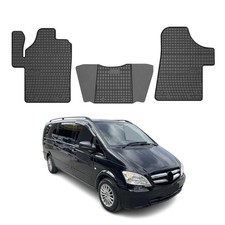 OMAC Gummi Fußmatten für Mercedes Viano 2003-2014 Automatten Gummi Schwarz 3tlg