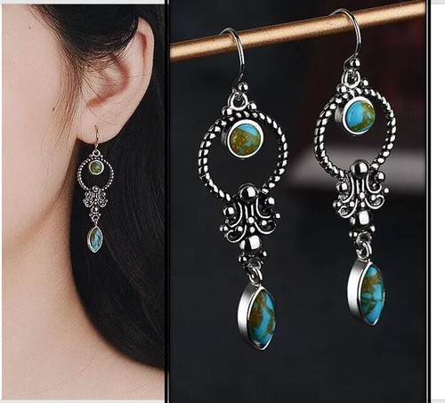 Vintage boho ohrringe - vintage, türkis