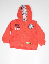 Zara Baby Sweatshirt Jacke Gr. 78 Junge Pullover Orange Kaputze #DA-10