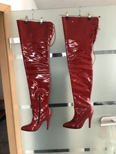 Overknee Stiefel extrem High Heels Größe 42    echtes LACKLEDER!!!