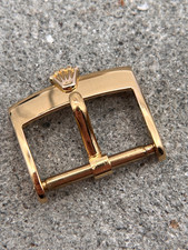 #1682 ORIGINAL ROLEX 16MM DORNSCHLIEßE PLAQUE GOLD PLATED BUCKLE SCHLIEßE VINTAG