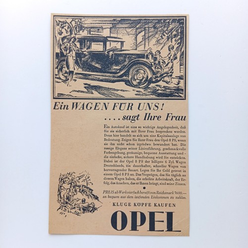 1929 opel preisliste - 8,
