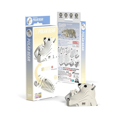 Polar bear figurine kit - 3d,