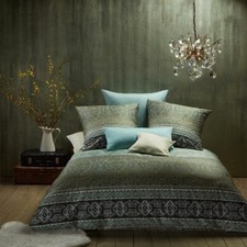 Fleuresse Mako-Satin Bettwäsche 155x220 Ornamente Paisley herbst grün 114128-5