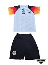 Kinder Fussball Fan Set Deutschland Fußball Trikot Shorts 74-158 WM EM DE-1 DE-2