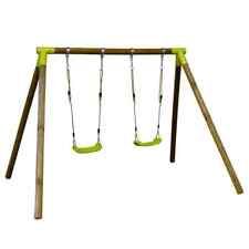 Garten Schaukelgestell Doppelschaukel Schaukelgerüst Kinderschaukel Holz grün