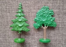 Lego alt 1/87 2 Bäume alte Form 1.Version 50/60er Jahre