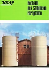 Wolf Hochsilo aus Stahlbeton Fertigteilen, orig. Prospekt verm. 60er Jahre