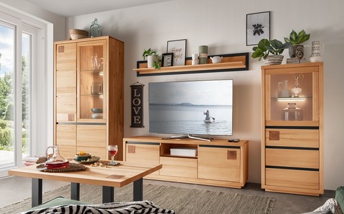 Wohnwand anbauwand massivholz - anbauwand,