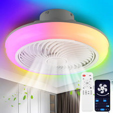 RGBCW Deckenventilator Beleuchtung Fernbedienung LED Deckenlampe Schlafzimmer DE