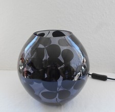 Große Vintage Ikea KNUBBIG Tischlampe 90er Jahre schwarze Glaskugel Tischleuchte