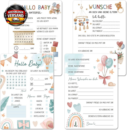 Babyparty spiele karten - babyparty,
