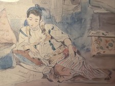 Antikes Aquarell Print  Kunst