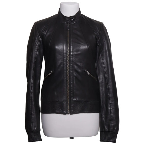 Diesel black gold lederjacke - black, gold,