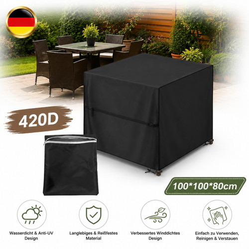 Schwarz gartenmöbelabdeckung - schwarz,