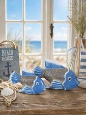 2er Set Deko Fische Fisch Blau