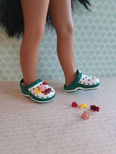 Puppenschuhe weiß grün - in,