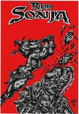 Red sonja attacks - red,