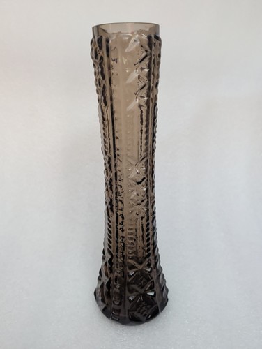 Vintage pressglas vase braun - vintage,