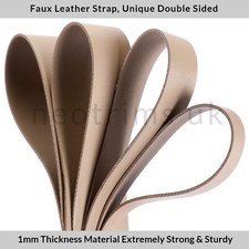 Riemenband aus Kunstleder Bandbesatz Beidseitig Stark 15 Farben 4 Breiten