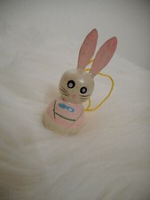 Anhänger Ostern ★HASE★ Osterschmuck Holz Strauchschmuck Figur rosa blau DDR👍