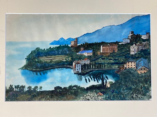 Aquarell küste landschaft - aquarell,