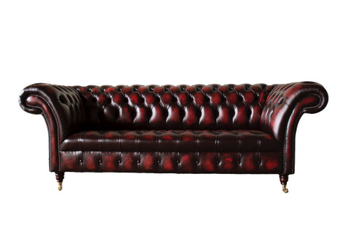 Chesterfield leder sofa - sofa, 3