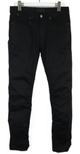 Acne Studios Max Satin Black Herrenjeans W33/L34 Zip Fly Stretch Slim Fit
