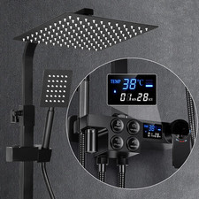 Duscharmatur Regendusche Duschsystem Kopfbrause, 6 Strahlart Duschsystem