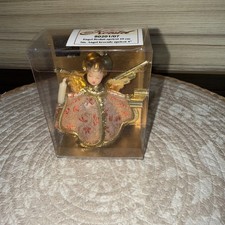 Schöner alter KOESTEL  Engel Brokat apricot 10cm  Weihnachtsengel 