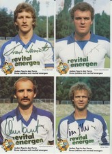 Autogrammkarten Hertha BSC Berlin mit original Autogrammen 80er Jahre  