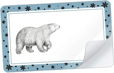 Blaue Weiße Weihnachtssticker mit Eisbär Schneeflocken 21 Stück Matt