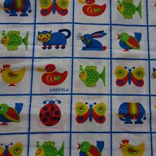 GRAZIELA Kinder Bettwäsche Baumwoll Stoff  Kissen Bezüge 70er Jahre 100 x 135