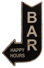 Blechschild "Bar Happy Hours " Hinweis Pfeil Kneipe Pub Diner 40x25cm NEU